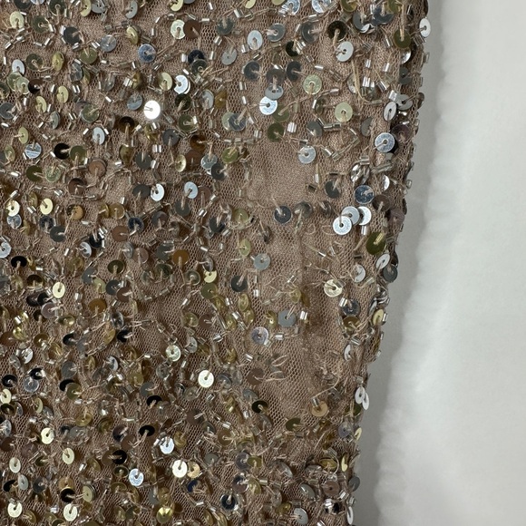 NWT MAC DUGGAL Dress 0 Evening Gown Sequin Ombre Gold Silver V Neck Slit #7968 - Picture 10 of 12